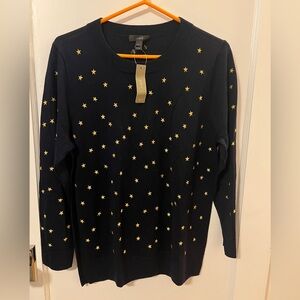 J. Crew Navy Sweater with Gold Stars
